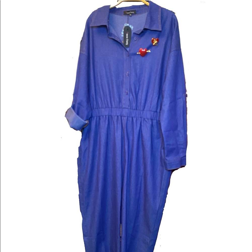 Buxom Curvy Denim Boiler Jumper Plus Size 1X